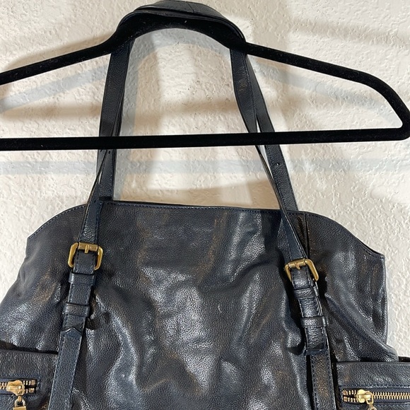 ELLIOTT LUCCA Leather Shoulder Handbag Tote Bag Purse With Gold Tone Hardware - Picture 5 of 16